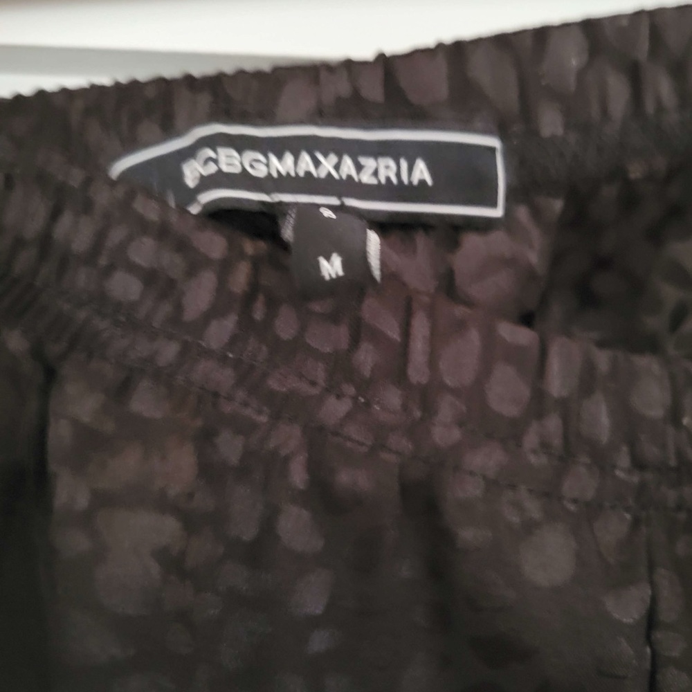 BGBG MAX AZRIA black button up shorts pajama set w/ animal spot print pattern - Picture 14 of 14